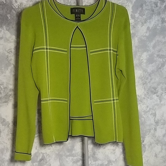 Finity Sweaters - Finity Green Cardigan Knit 2-Piece Se